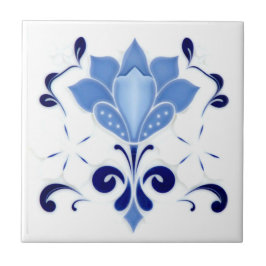 Mooie Blauwe Bloem Keramische Tegel Tegeltje