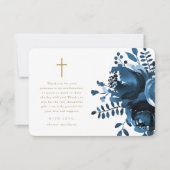 Mooie blauwe bloem kruis bevestiging dank u bedankkaart (Voorkant)