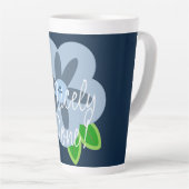 Mooie Blauwe Bloem Latte Mok (Rechterhoek)