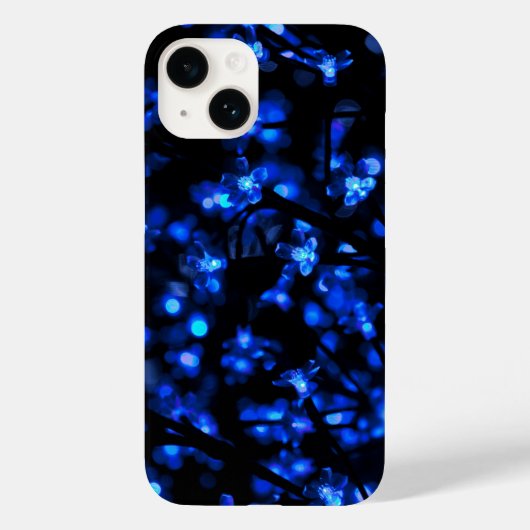 Mooie Blauwe Bloem Lichtjes Case-Mate iPhone Case (Achterkant)