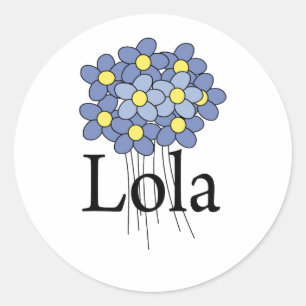Mooie Blauwe Bloem Lola T-shirt Ronde Sticker