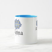 Mooie Blauwe Bloem MeMa T-shirt Mok (Midden)