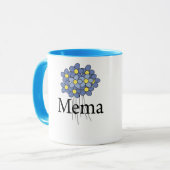 Mooie Blauwe Bloem MeMa T-shirt Mok (Voorkant links)