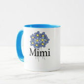 Mooie Blauwe Bloem Mimi T-shirt Mok (Voorkant links)