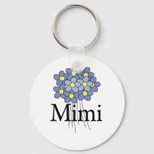 Mooie Blauwe Bloem Mimi T-shirt Sleutelhanger
