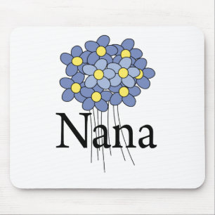 Mooie Blauwe Bloem Nana T-shirt Muismat