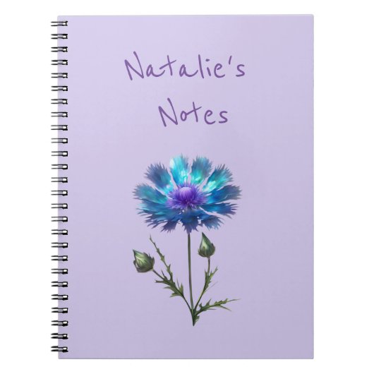 Mooie Blauwe Bloem Notitieboek (Voorkant)