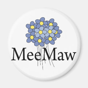 Mooie Blauwe Bloem Oma T-shirt Magneet