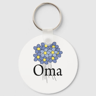 Mooie Blauwe Bloem Oma T-shirt Sleutelhanger