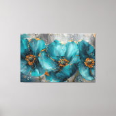 Mooie Blauwe Bloem Schilderij – Floral Art Print (Voorkant)