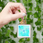 Mooie Blauwe Bloem Sleutelhanger (Hand)