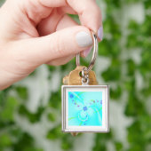 Mooie Blauwe Bloem  Sleutelhanger (Hand)