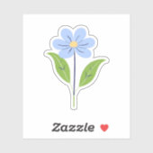 Mooie Blauwe Bloem Sticker (Vel)