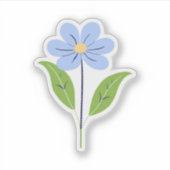 Mooie Blauwe Bloem Sticker (Voorkant)