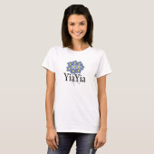 Mooie Blauwe Bloem YiaYia T-shirt (Voorkant volledig)