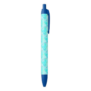 Mooie Blauwe Bloem Zwarte Inkt Pen