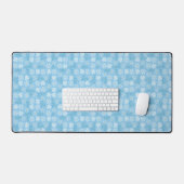 Mooie Blauwe Bloemblaadje Bureaumat (Keyboard & Muis)