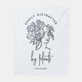 Mooie Blauwe Bloemen Afgeleide Tuinman Naam Fleece Deken (Voorkant)