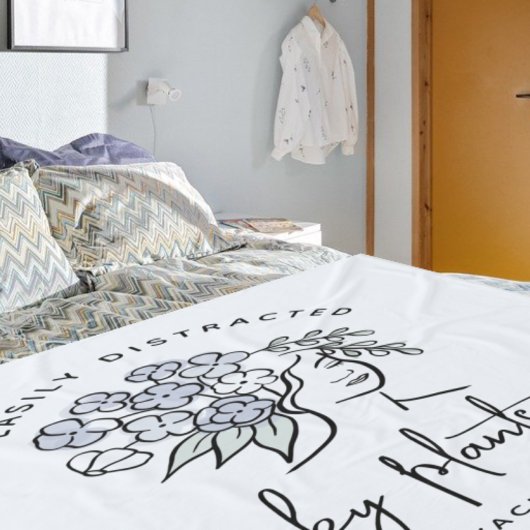 Mooie Blauwe Bloemen Afgeleide Tuinman Naam Fleece Deken