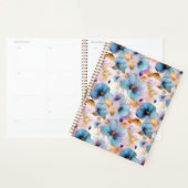 Mooie Blauwe Bloemen Alcohol Inkt in Zachte Pastel Planner (Display)
