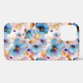 Mooie blauwe bloemen Alcohol inkt pastel Case-Mate iPhone Case (Achterkant (horizontaal))