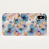Mooie blauwe bloemen Alcohol inkt pastel Case-Mate iPhone Case (Achterkant (horizontaal))