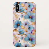 Mooie blauwe bloemen Alcohol inkt pastel Case-Mate iPhone Case (Achterkant)