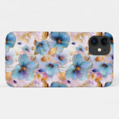 Mooie blauwe bloemen Alcohol inkt pastel Case-Mate iPhone Case (Achterkant (horizontaal))