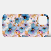 Mooie blauwe bloemen Alcohol inkt pastel Case-Mate iPhone Case (Achterkant (horizontaal))