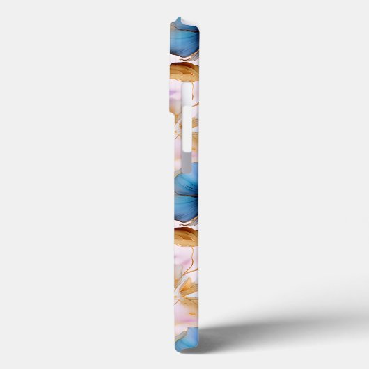 Mooie blauwe bloemen Alcohol inkt pastel Case-Mate iPhone Case (Achterkant / Links)