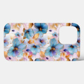 Mooie blauwe bloemen Alcohol inkt pastel Case-Mate iPhone Case (Achterkant (horizontaal))