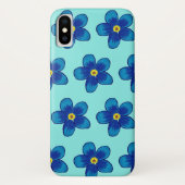 Mooie blauwe bloemen Apple iPhone X, nauwelijks da Case-Mate iPhone Case (Achterkant)