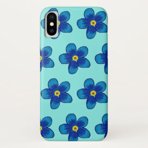 Mooie blauwe bloemen Apple iPhone X, nauwelijks da Case-Mate iPhone Case