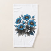 mooie blauwe bloemen bad handdoek (Handdoek)