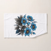 mooie blauwe bloemen bad handdoek (Handdoek)