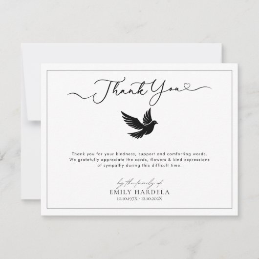 Mooie blauwe bloemen begrafenis dank je kaart (Voorkant)