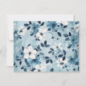 Mooie blauwe bloemen begrafenis dank je kaart (Achterkant)