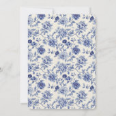 Mooie Blauwe Bloemen Bruiloft Kaart (Achterkant)