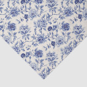 Mooie Blauwe Bloemen Bruiloftsborrel Tissuepapier (Detail)