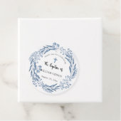 Mooie blauwe bloemen doop bedankjes labels (In situ)