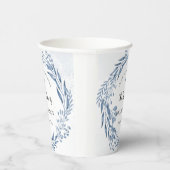 Mooie blauwe bloemen doop papieren bekers (Rechts)