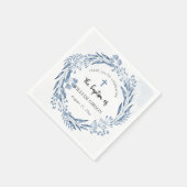 Mooie blauwe bloemen doop servet (Hoek)