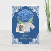 Mooie Blauwe Bloemen Foto Happy Moederdag Kaart (Voorkant)