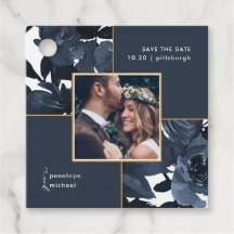 Mooie Blauwe Bloemen Foto Save the Date