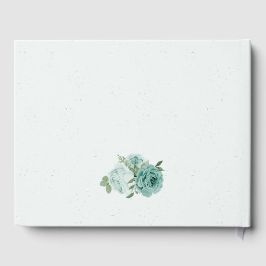 mooie blauwe bloemen groen voor botanische bruilof gastenboek (Achterkant)