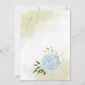 mooie blauwe bloemen groene bladeren geometrisch save the date (Achterkant)