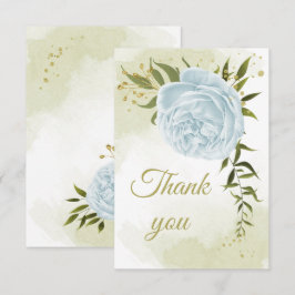 mooie blauwe bloemen groene botanische bloemen bedankkaart