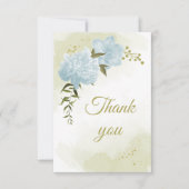 mooie blauwe bloemen groene botanische bloemen bedankkaart (Voorkant)