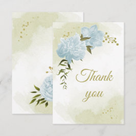 mooie blauwe bloemen groene botanische bloemen bedankkaart