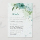 mooie blauwe bloemen groene botanische bloemen informatiekaartje (Voorkant)